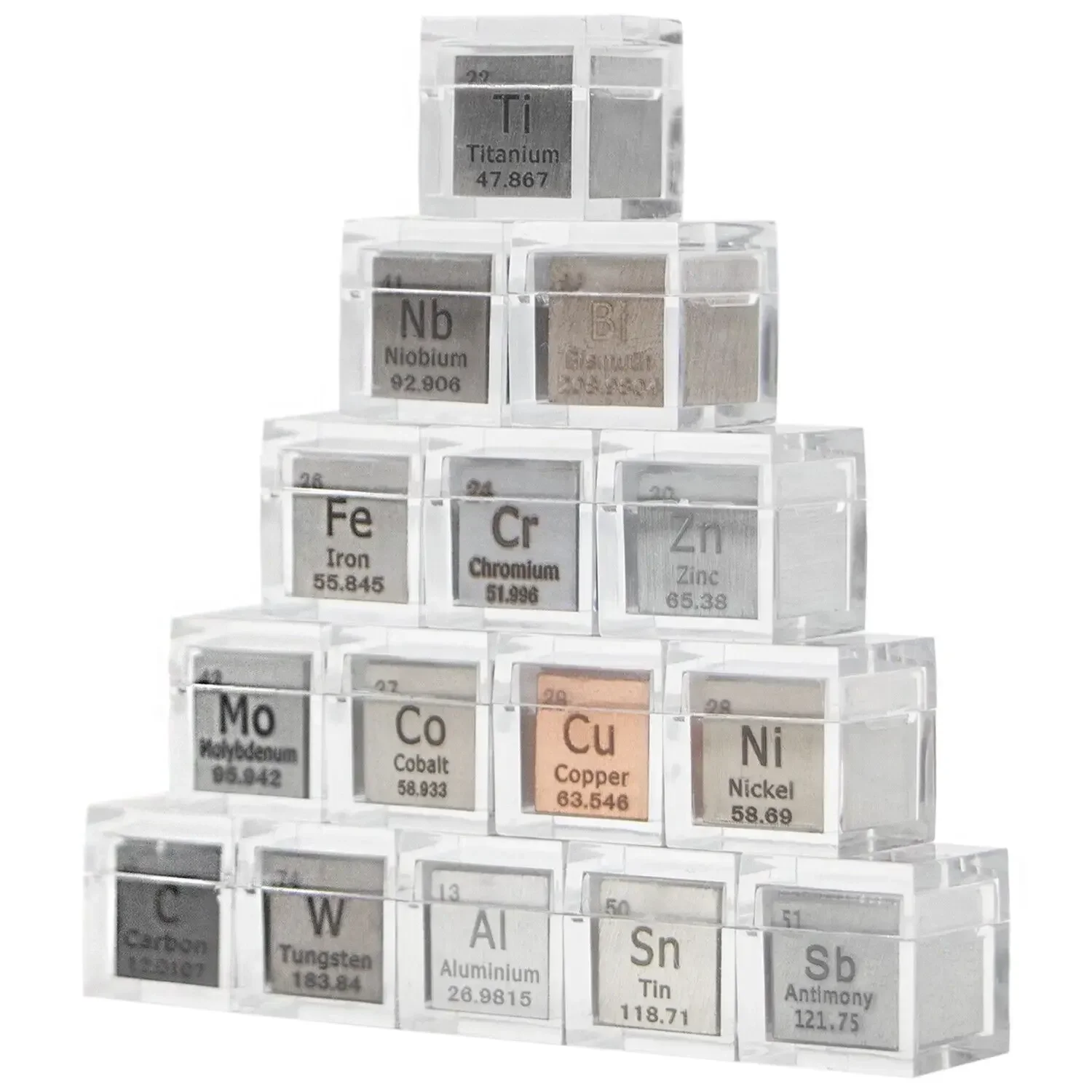 15 Pc Metal Element Cube 10mm Pure Density High Purity Specimen Collection