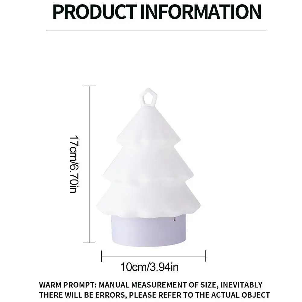 Silicone Christmas Tree Night Light With Hook 10m Storable String Light Rechargeable Cartoon Night Atmosphere Lamp