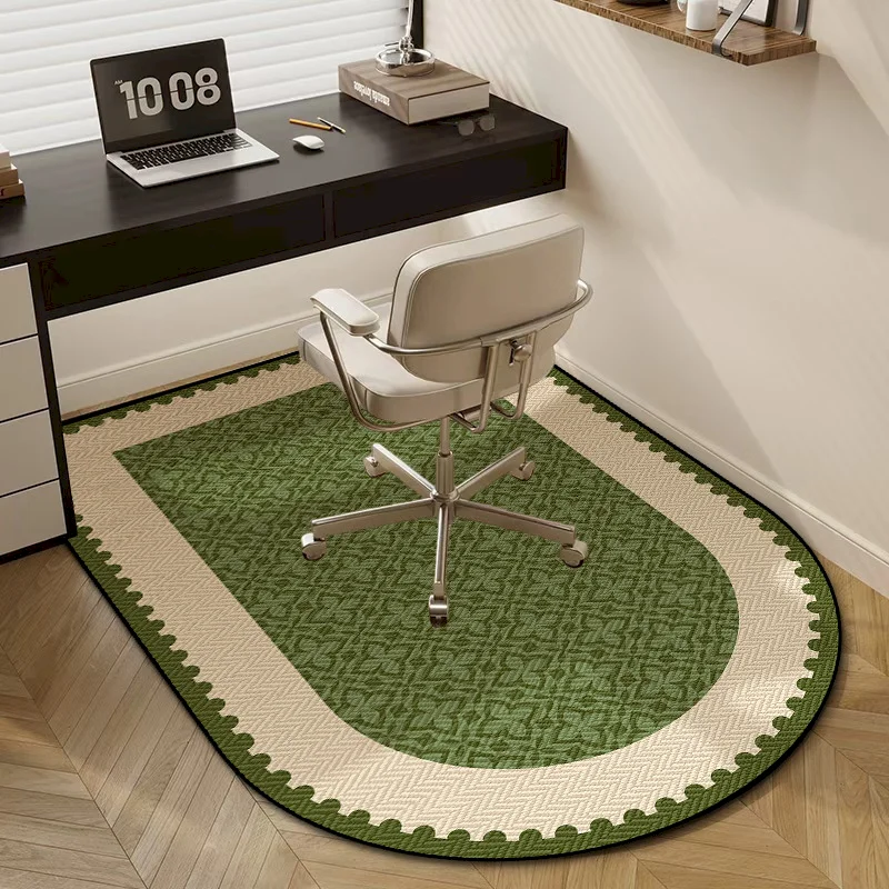 VIKAMA Green Minimalist Half Round Gaming Chair Carpet Lines Anti slip Noise Reduction Chair Cushion Home Decoration
