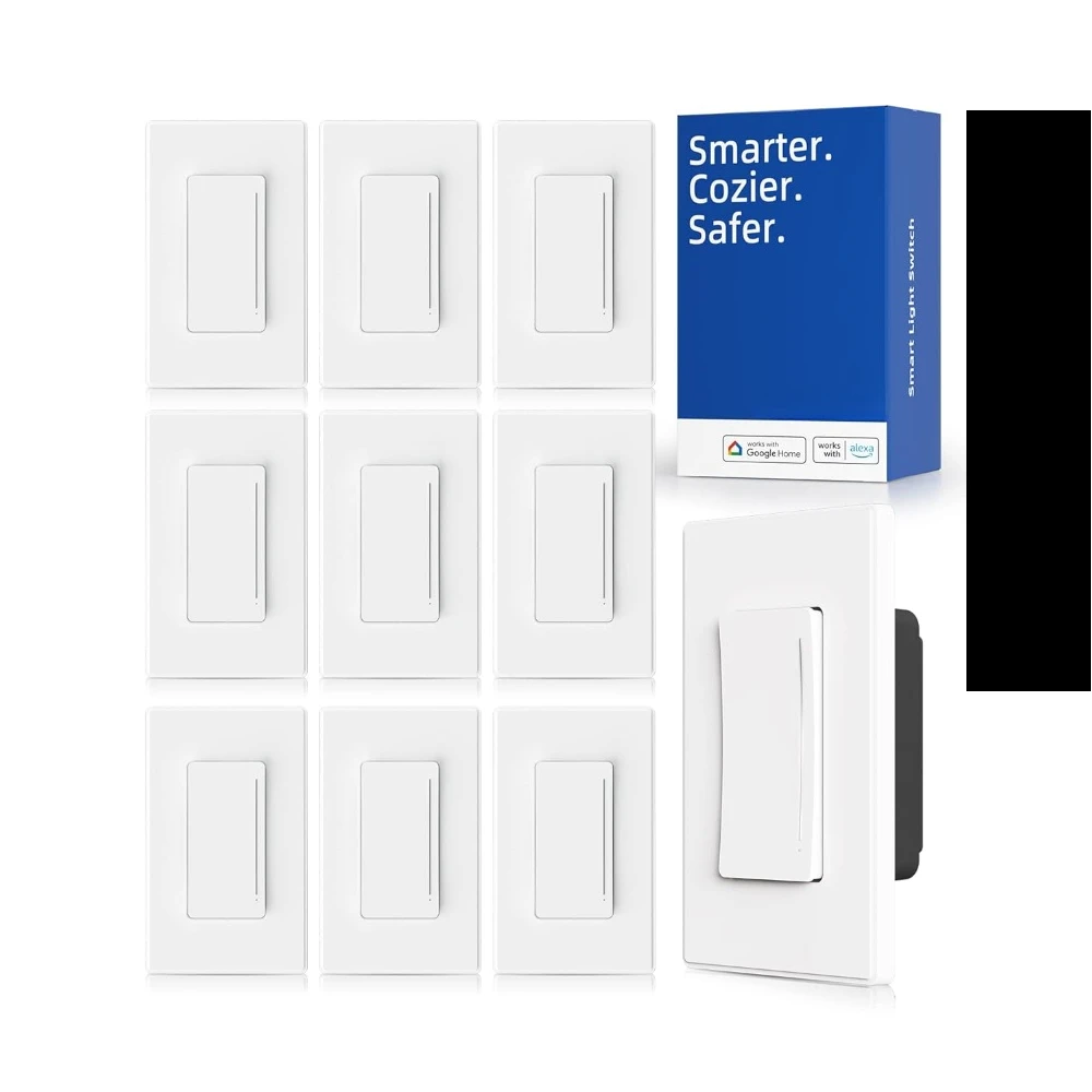 

Умный диммер, переключатель света DTR30, однополюсный или 3-сторонний, сенсорный диммер Wi-Fi 2,4 ГГц, совместимый с Alexa/Google Assistant,