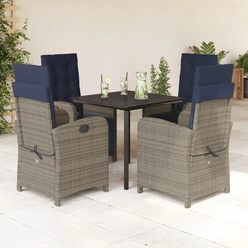 

Garden Dining Set Stylish Grey Black Navy Blue Outdoor Furniture for Patio Balcony Lawn Modern Design Comfortable Seating