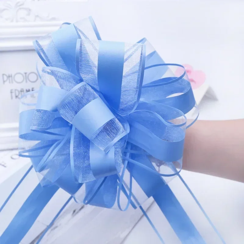 

100Pcs Flower Car Gifts Wedding Pull Bow Ribbons Wrap Packing Valentines Day Christmas Birthday Events Party Supplies Marriage