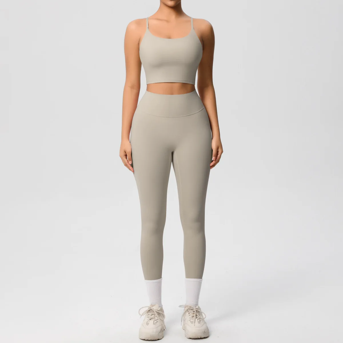 

Спортивный комплект для йоги из 2 предметов: бесшовный топ и леггинсы для фитнеса, пилатеса, тренировок, бега для женщин MIML