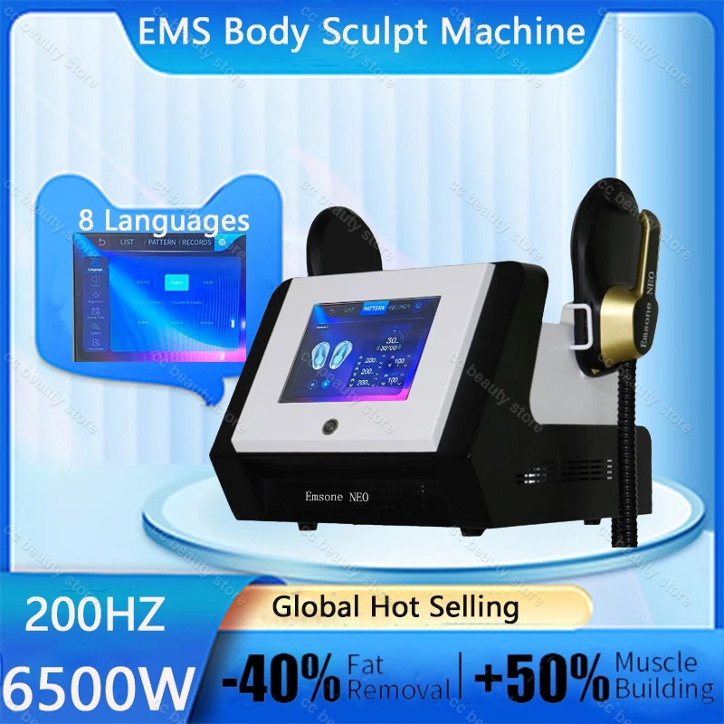 Latest 15Tsela 6500W Emsone NEO Body Slimming Machine 200Hz Weight Loss Muscle Building for Beauty Salon