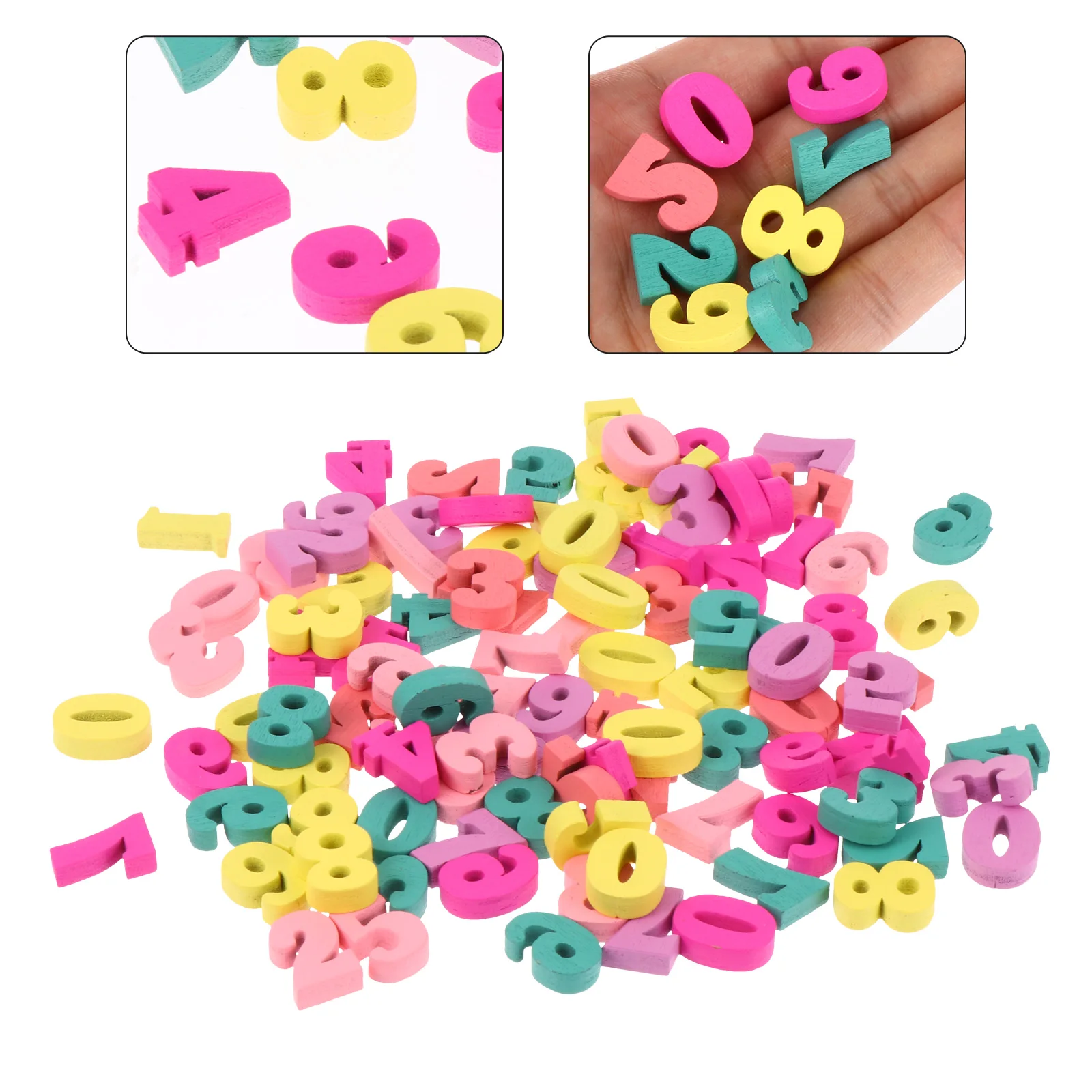 100 pièces de bijoux à bricoler soi-même, pièces en bois, ornements artisanaux, décorations colorées, jouets éducatifs Montessori, accessoires en bois faits à la main