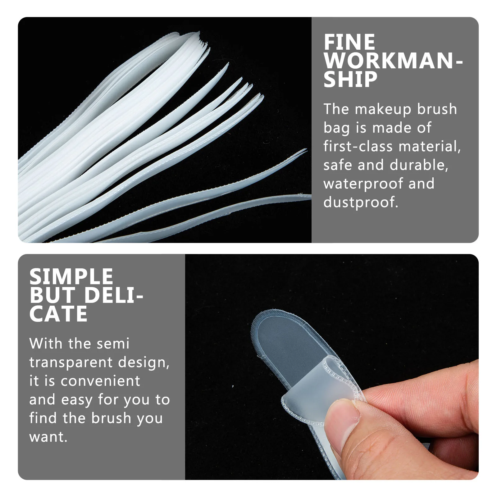 

20Pcs Brush Guards Portable Makeup Brush Holder Set Simple Transparent Design Ideal Travel Case for Makeup Storage