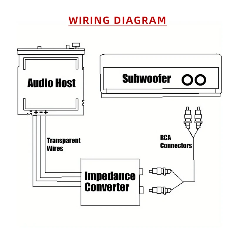 محول مقاومة مضخم صوت السيارة، محول RCA لإخراج الصوت عالي إلى منخفض المستوى، وضع الطاقة غير المشحون، ملحقات صوت السيارة ذات المقاس العالمي