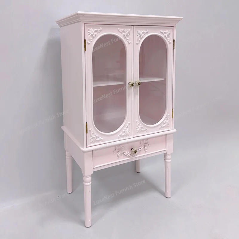 

Luxury Simple Living Room Cabinets Vintage Premium Aesthetic Elegant Display Cabinet Round Quality Komody Home Furniture