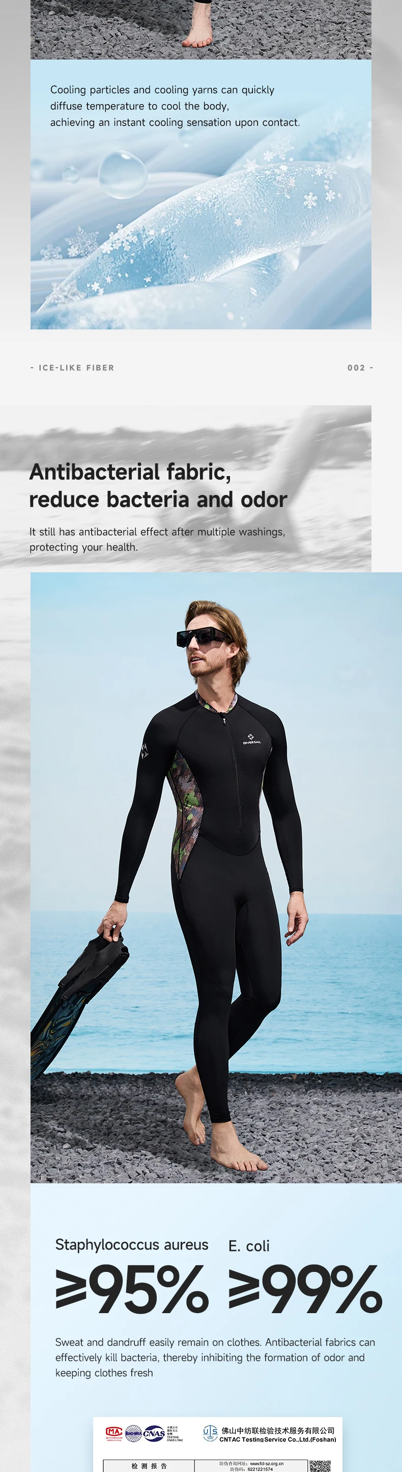 Tauchhautanzug für Damen und Herren, Ganzkörper-Rashguard, Badebekleidung, dünner Neoprenanzug, einteiliger Badeanzug, schnell trocknend, UV-Schutz – Detail 3