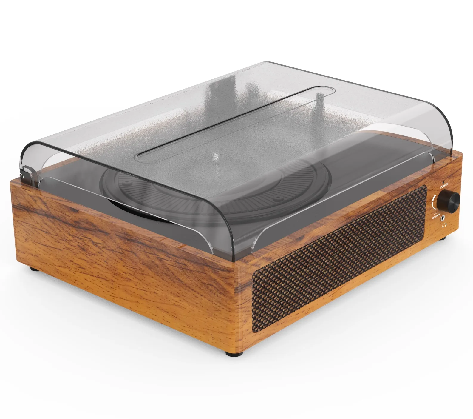 Manufacturer Supply Wooden Music Box Vinyl Player Gramophone Home LP Audio Record Player Built 2 Speaker Vinyl Record Player