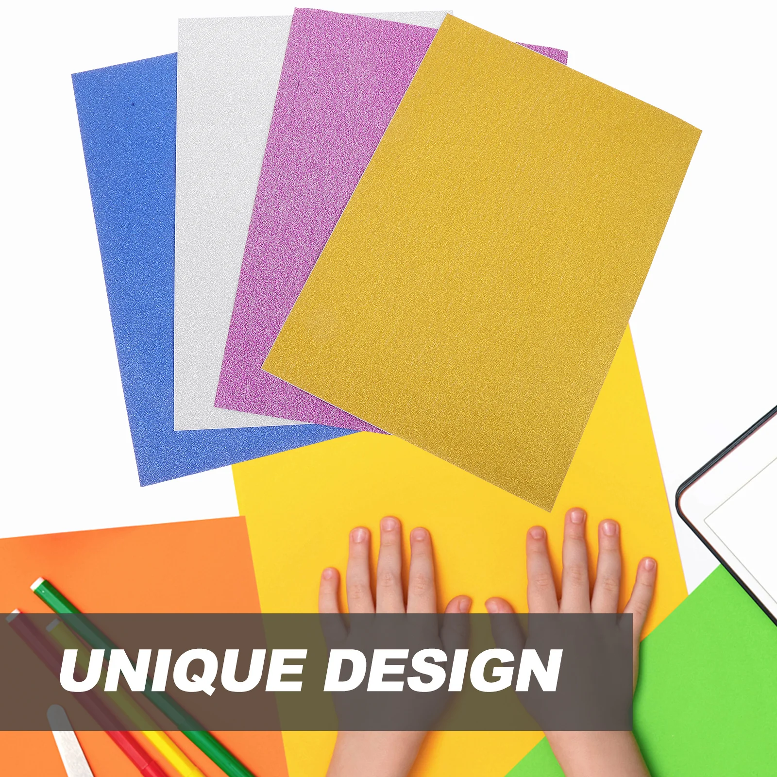 40pcs Glitter Cardstock Paper Sparkle Craft Paper For Diy Greeting Cards Scrapbook Thick Colored Craft Material Multi-Use Card