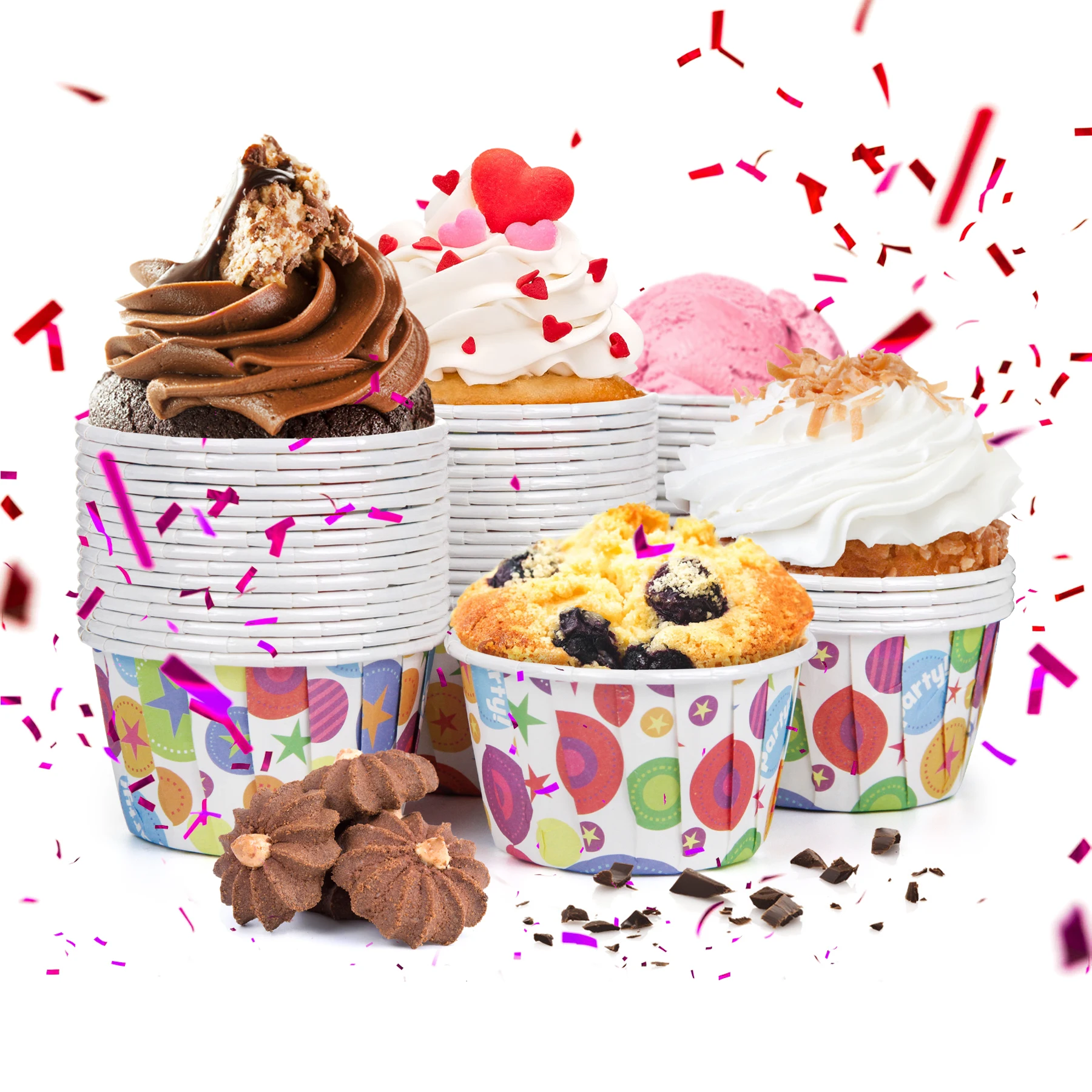 50Pcs Cartoon Cupcake Liner Baking Cup For Wedding Baby Shower Party Muffin Cupcake Paper Cups Case Tray Caissette Muffin Papier