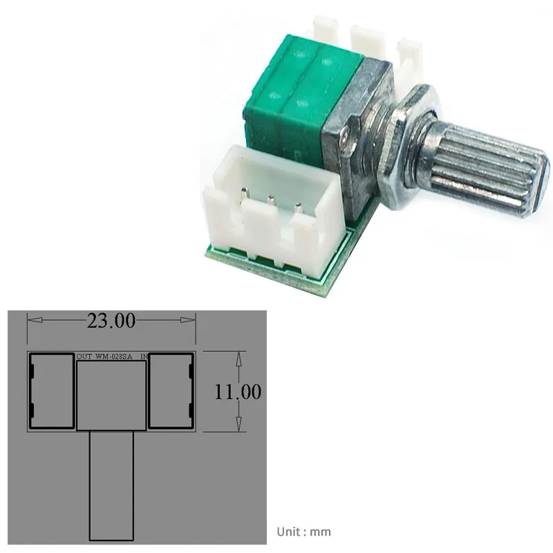 UNISIAN 오디오 커넥터 B50K R09 타입 볼륨 전위차계, 사운드 조절기 제어 어댑터 보드, DIY 앰프용