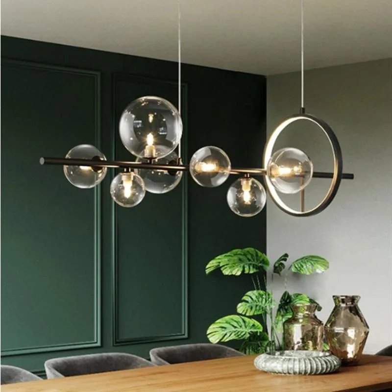 

Nordic Living Room Simple Magic Bean Molecule Bubble Lamp Full Spectrum Eye Protection Bedroom Restaurant Glass Ball Chandelier