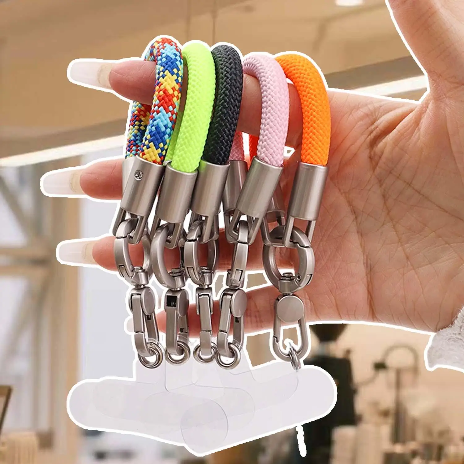 

Ремешок для мобильного телефона, короткий ремешок на запястье с нашивкой, плетеная веревка, браслет с защитой от падения, цепочка, универсальный брелок для телефонов, браслет