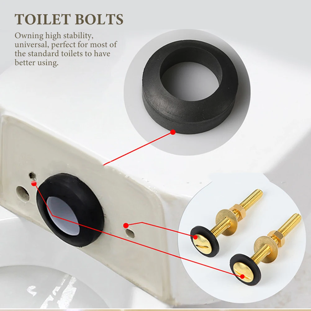 

4Pcs Universal Toilet Tank Bolts Replacement Heavy Duty Toilet Seat Bolts Durable Brass Stainless Steel Fixing Set