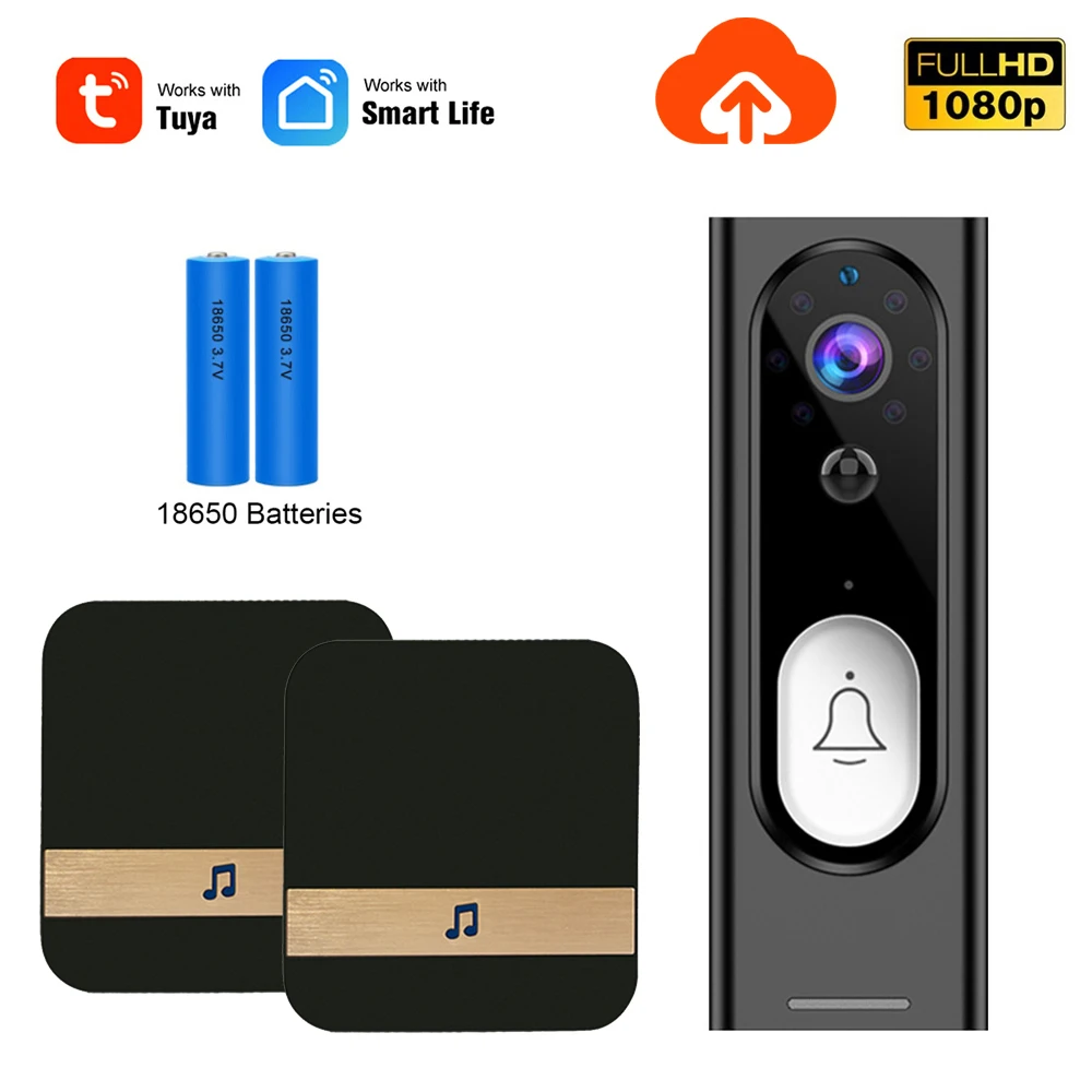 

2MP Tuya Smart Video Doorbell WIFI Phone Intercom 1080P HD Wireless Door Bell Camera Home PIR Monitor Night Vision APP Control