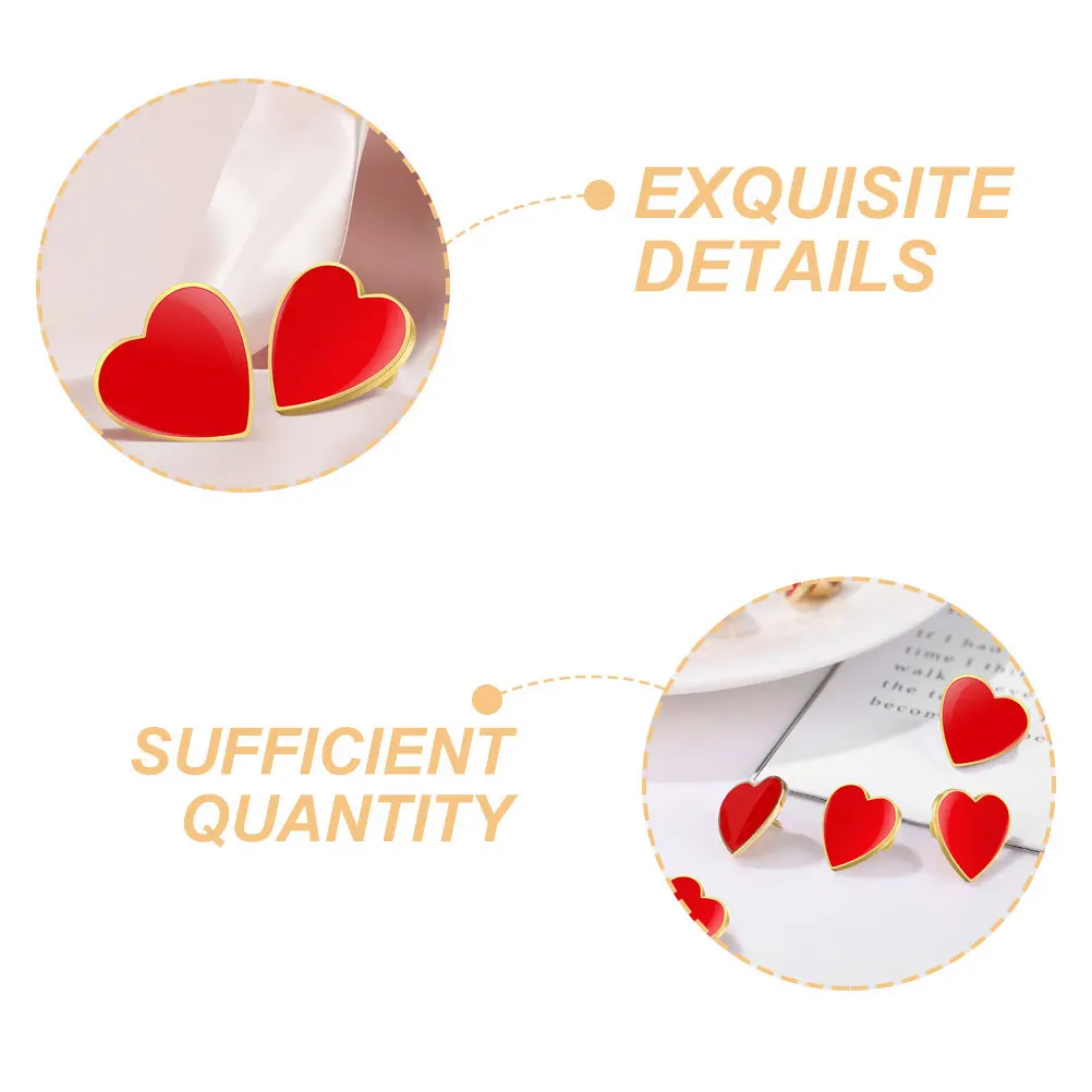 12pcs Heart Shape Brooch Pins Zinc Alloy Valentine'S Day Jewelry For Women Wedding Prom Decorative Lapel Pin Clip Accessory