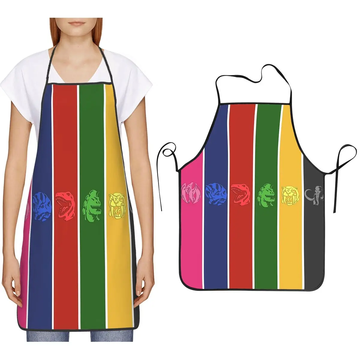 

6 Colored Zord Coins Aprons Chef Cooking Baking Tablier Bib Kitchen Cleaning Pinafore for Women Men Painting