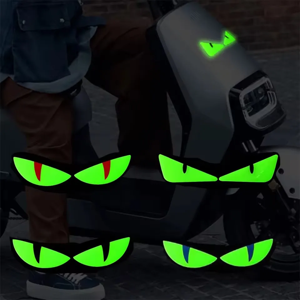 Reflective Devil's Eye Stickers For Car and Motorcycle Decor Luminous Improves Night visibility Safety Durability Fashion