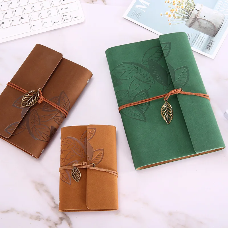 A5A6A7 Vintage Notebook PU Leather Blank Kraft Diary Note Book Journal Sketchbook Stationery School Office Supplies