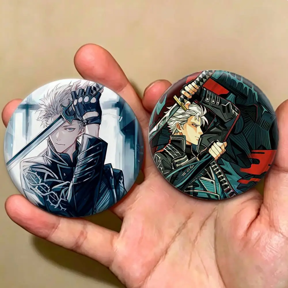 Game V-Vergil Devil May Cry  Badges Creative Tinplate Button PinsBrooch Badge Clothes Backpack
