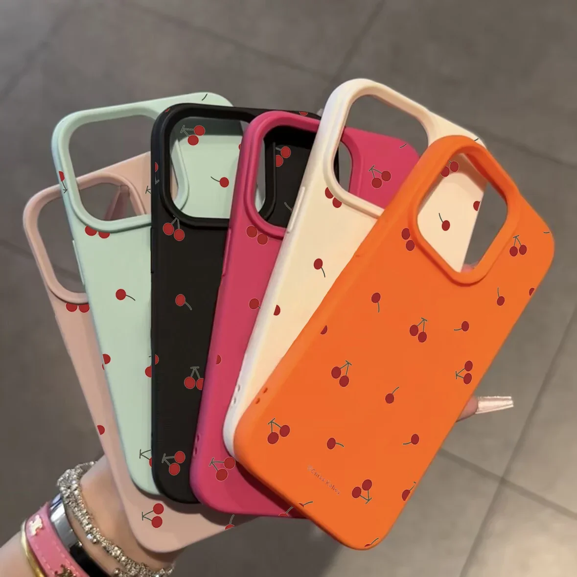 Cute Cartoon Cherry Lichee Pattern Silicone Phone Case For IPhone 16 15 14 13 12 11 Pro Max XS Max XR 14 15 16 Plus Cover Case image 2