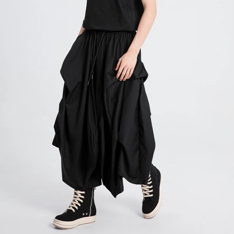 

Men's Casual Pants 2371 Irregular Summer Autumn New Men's Casual Nine-Point Japanese Loose Style Wide-Leg Pants