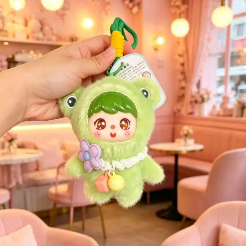 Cute Plush Vinyl Doll Keychain Kawaii Animal Cosplay Design Soft Fluffy Texture