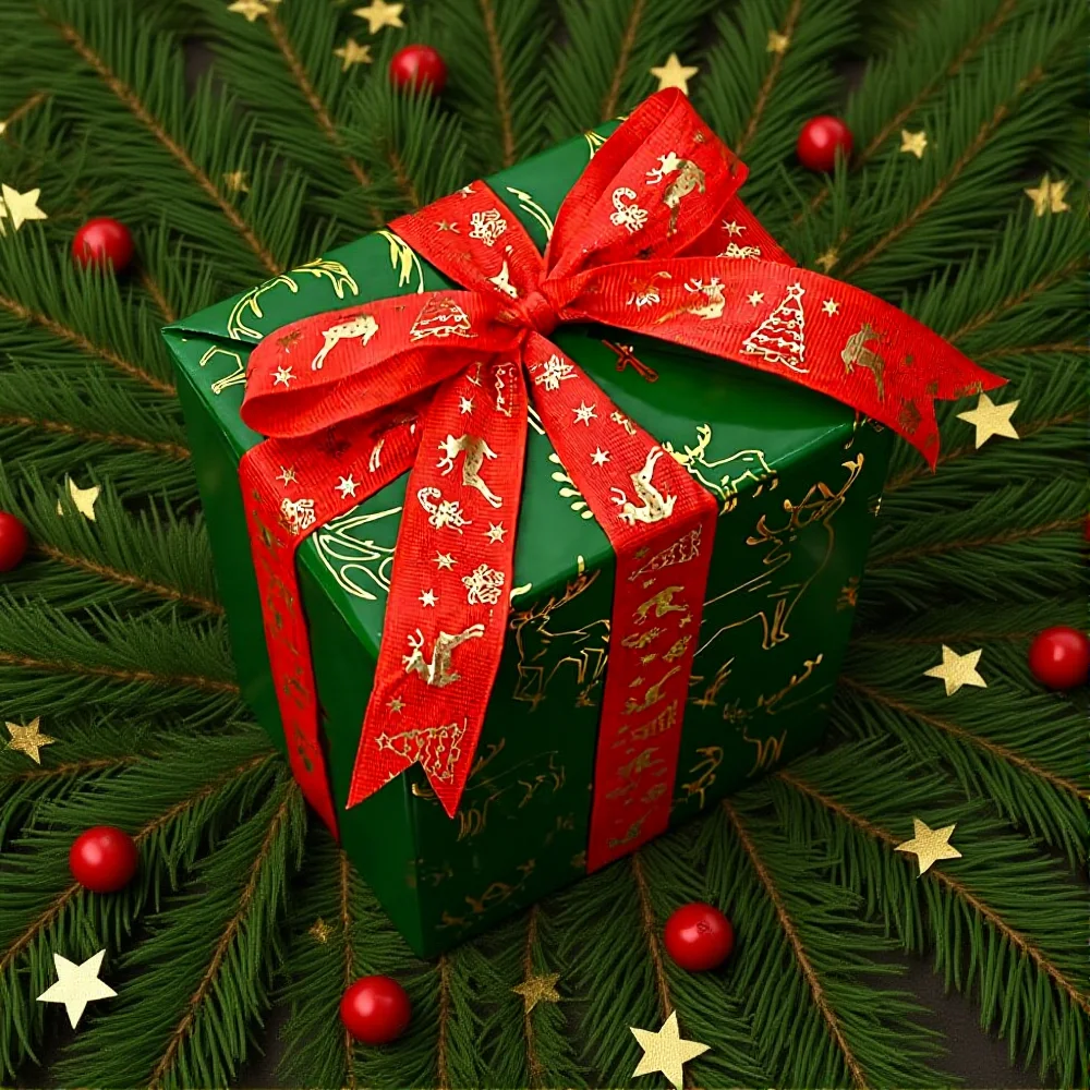 50x70cm Hot Stamping Gold Christmas Gift Wrapping Paper Xmas Tree Elk Pattern Flower Bouquet Packaging Xmas New Year Decor Paper