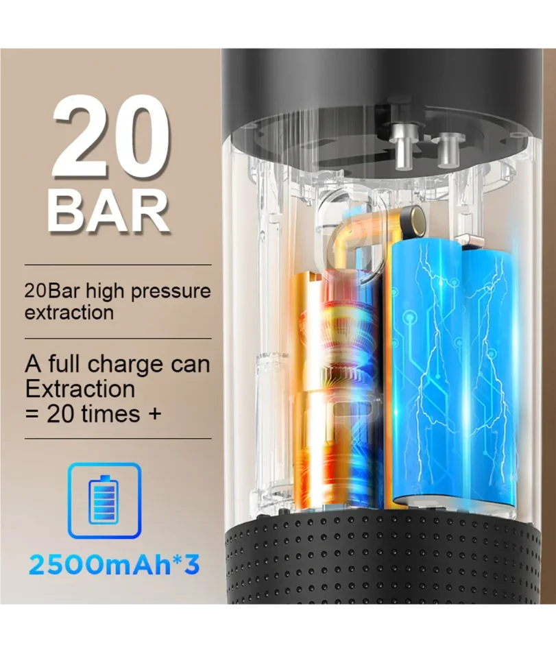 

Беспроводная электрическая портативная кофемашина для эспрессо для автомобиля и дома, кофеварка для кемпинга, капсульная порошковая кофеварка 3-в-1, дорожная кофеварка