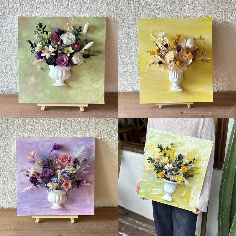 3D Dried Flower Plaster Floral DIY Painting for Holiday Decoration and Graduation Gift