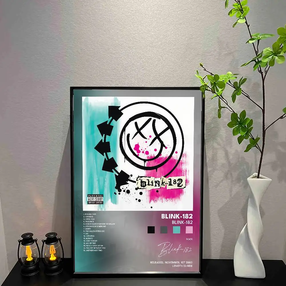 B-Blink-182 cartaz álbum de música impressão em tela arte da parede decoração do quarto impressão da arte da parede decoração para casa 50x70 quarto