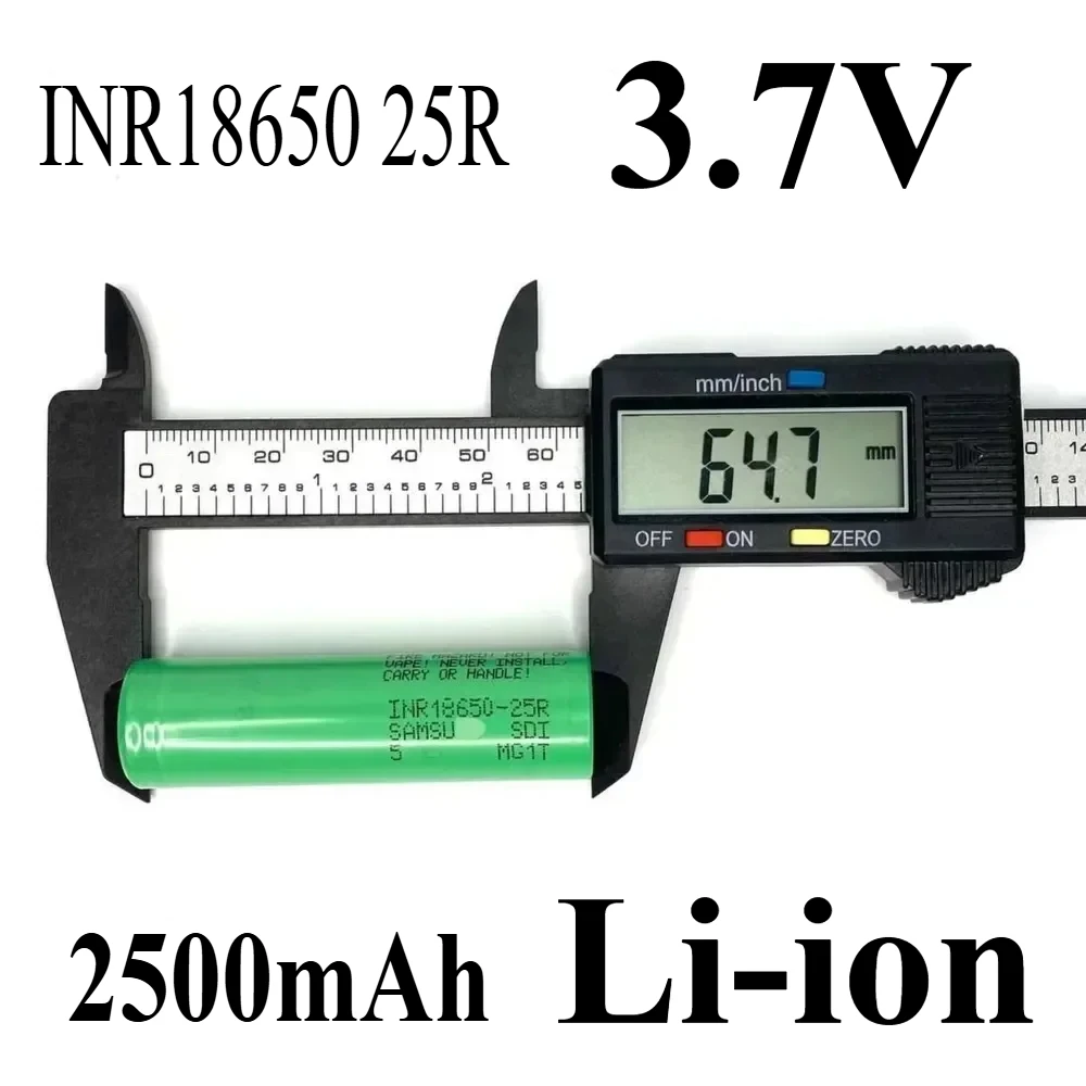 

100% Original INR18650 25R 1865 2500Mah 3,7 V 18650 Batterij Lithium-Oplaadbare Batterijen Hoge Stroom Ontlading 20A Power Cell