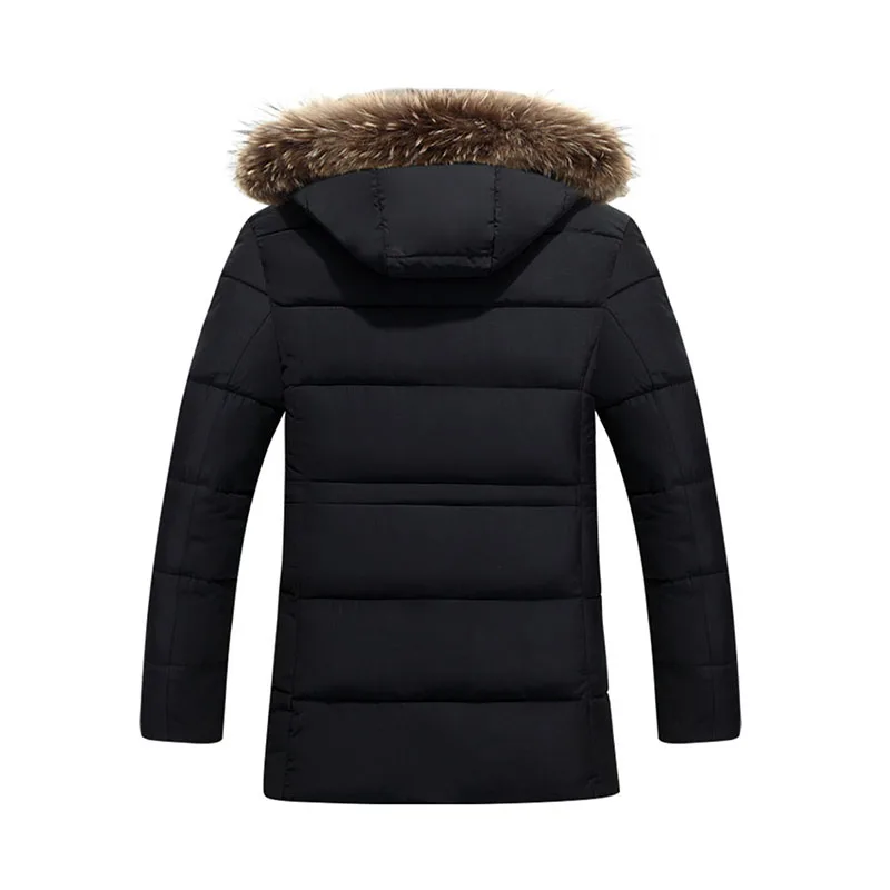 2019 Nieuwe Mannen Dikke Solid Casual Winter Parka Brede Taille Met Bont Stand Kraag Verstelbare Taille Warm Houden heren Parka