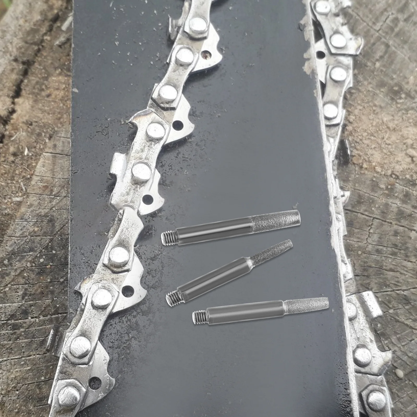 

12Pcs Chainsaw Sharpener Attachment 40mm 48mm 55mm Emery Bits Robust Design Easy Operation Versatile Sharpening