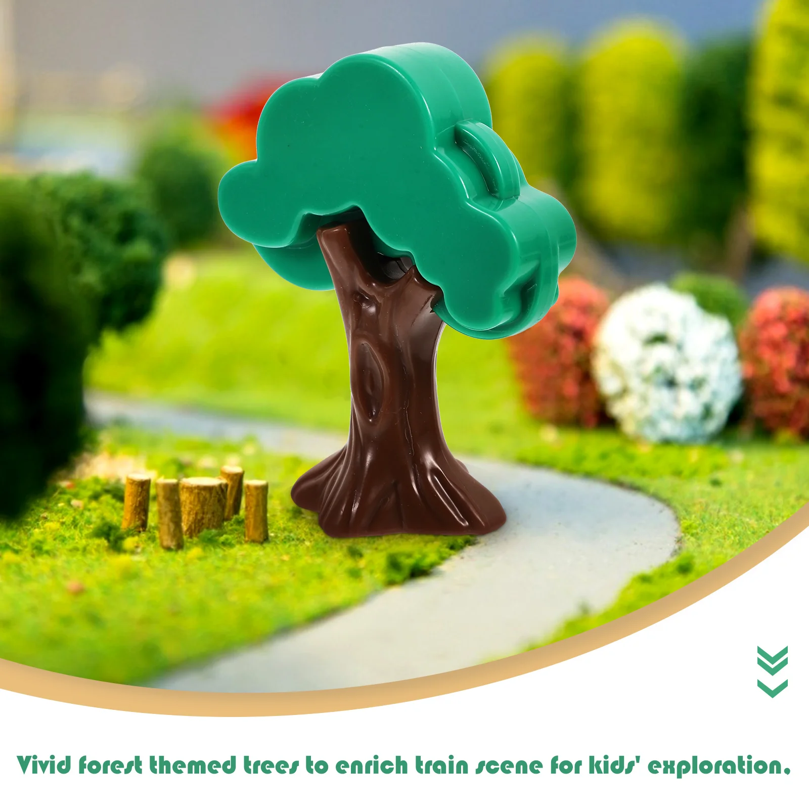 Accessoires d'arbre de forêt, 5 pièces, décor de disposition, Mini jauge, Train, arbre, Statue, modèle de scène Miniature, fabrication de paysage en plastique