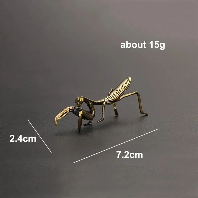 Copper Praying Mantis Miniature Ornaments Retro Flower Pot Decoration Decoration Craft Accessories Tea Pet Antique