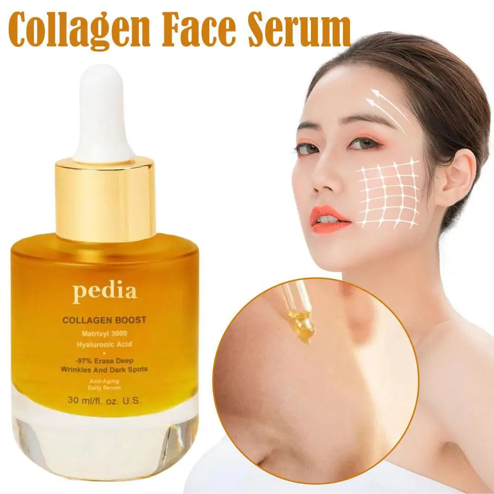 30ml Collagen Boost Face Serum Essence Anti Wrinkle Anti Aging Whitening Moisturizing Face Care Wrinkle Remove Facial Serum