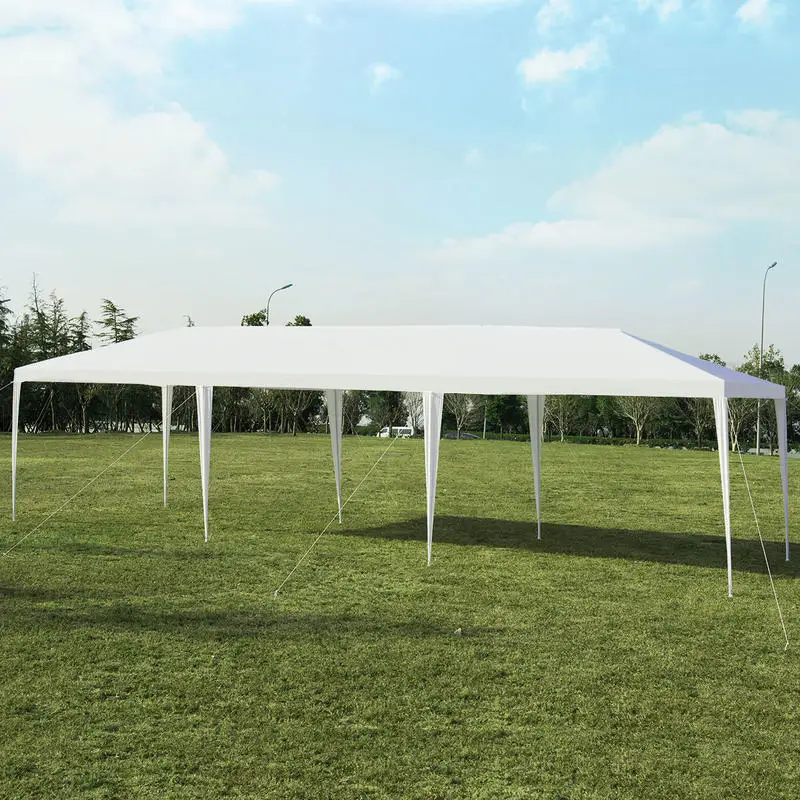 10 x 30 Feet Gazebo Canopy Tent with Connection Stakes and Wind Ropes