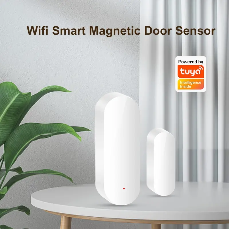 TY001 Tuya Smart WiFi Door Sensor Open Close Detector Smartlife App Control Notification Compatible with Alexa Google Home
