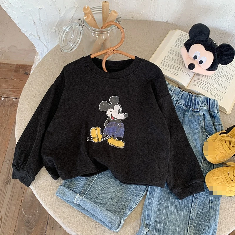 

2026 Korean Kids Cartoon Tee, Unisex Long Sleeve Top Toddler Round Neck Base Layer Shirt Versatile New Arrival