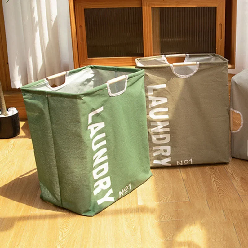 

Large Capacity Waterproof Laundry Basket Cotton Linen Dirty Clothes Basket Home Organizer Bucket Foldable Sundries Storage Bag