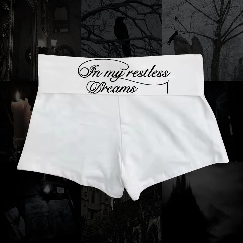 Spring and summer new women's shorts simple daily versatile fashion style simple English printed slim shorts