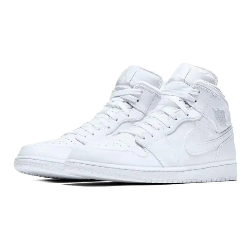 Nike Jordan 1 Mid White/Pure Platinum Sneakers-Schuhe 554724 -104