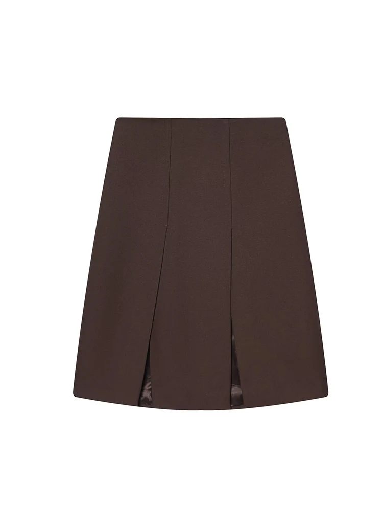 Tfmln 2026 novo conjunto de saia feminina sólido terno casaco bolsos decoração chique high street split midi saia elegante conjunto de duas peças