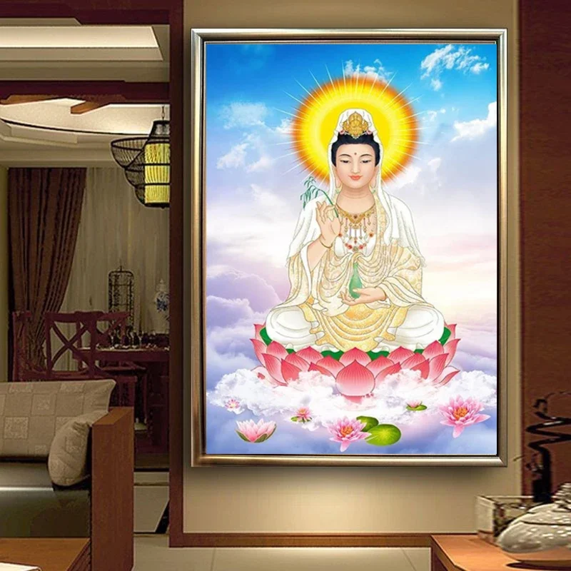 Arya Avalokiteshvara 5D Diamond Painting Full Diamond Embroidery Restaurant Office Room Home Decor Art Diamond Cross Stitch Kits