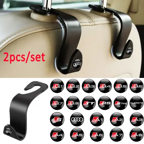 카시트 걸이 가방 거치대 보관 가방, 지갑 보관 후크, 아우디 RS SLine Quattro Q2 Q5 TT Q7 A6 A1 A3 A5 A4 A7 A8, 2 개