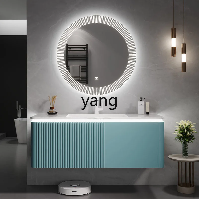 CX rock slab seamless ceramic skin feeling integrated basin bathroom cabinet combined toilet hand wash station