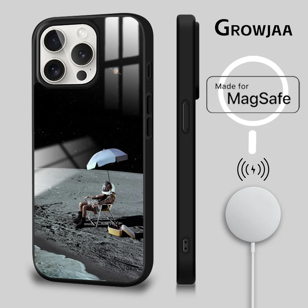 Rauw Alejandro Playa Saturno Phone Case For iPhone 16 15 14 13 12 11 Pro Max Plus Mini Magsafe Mirror Wireless Magnetic Cover